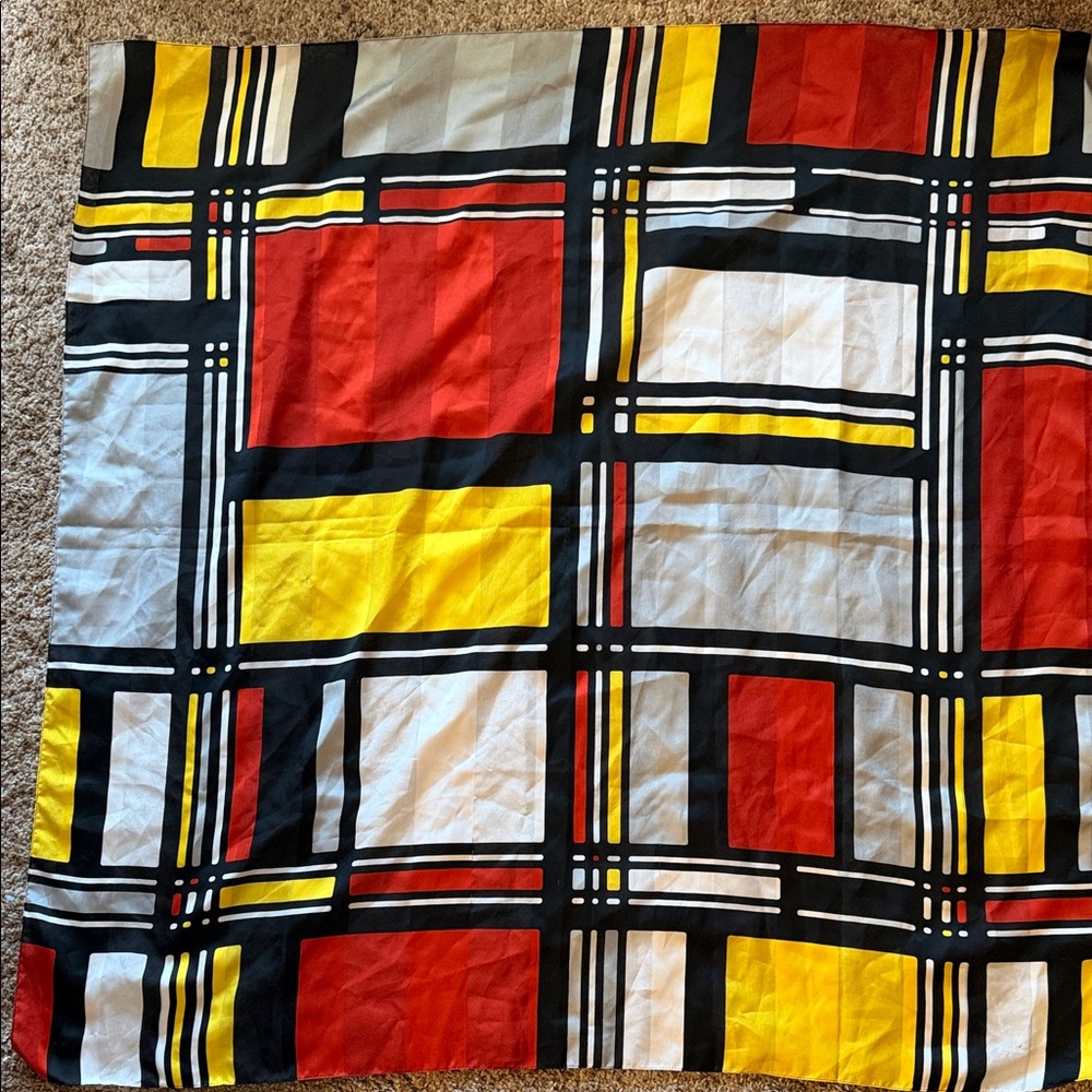 Cejon Black and Yellow Geometric Scarf